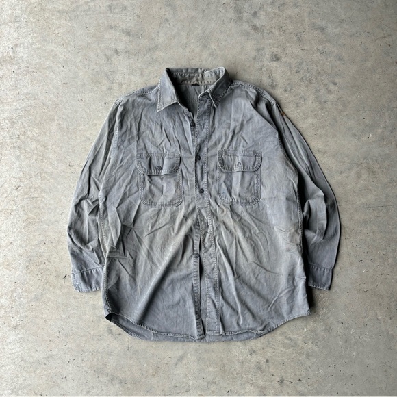 Vintage 60s Workwear Button Up Shirt | Size XL - Picture 1 of 4